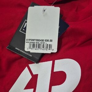 New Era Red Short Sleeve Tee with White Graphic